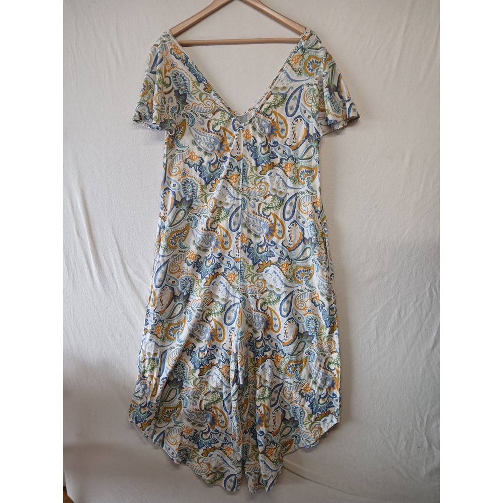 Harlow & rose wide leg jumpsuit v neck floral boho Paisley oversized